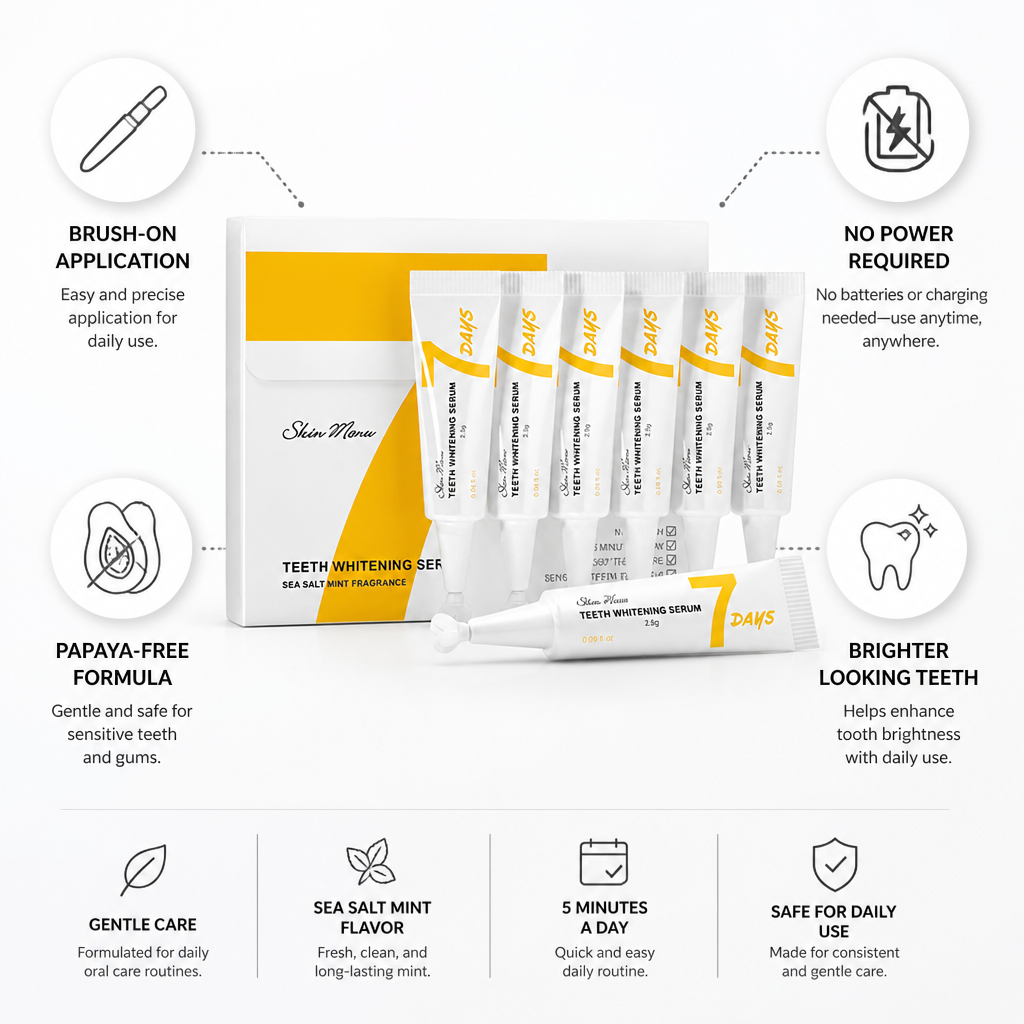 Brush-On Papaya-Free Teeth Whitening Serum (7-Pack)