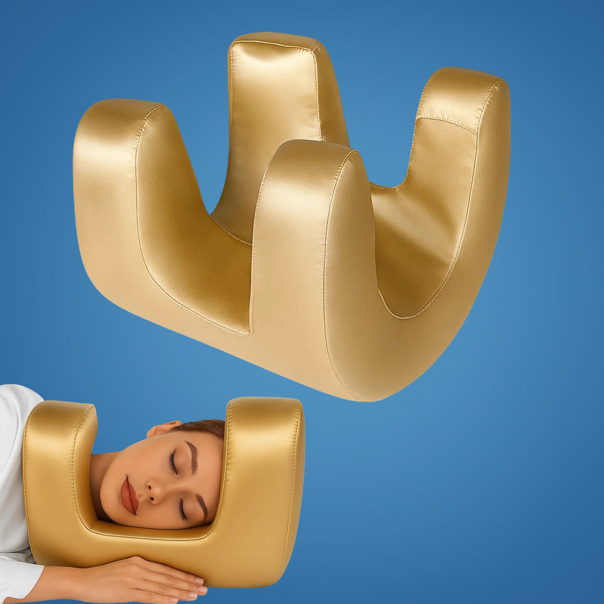 Cooling Memory Foam Contour Pillow for Skin Care and Wrinkle Reduction