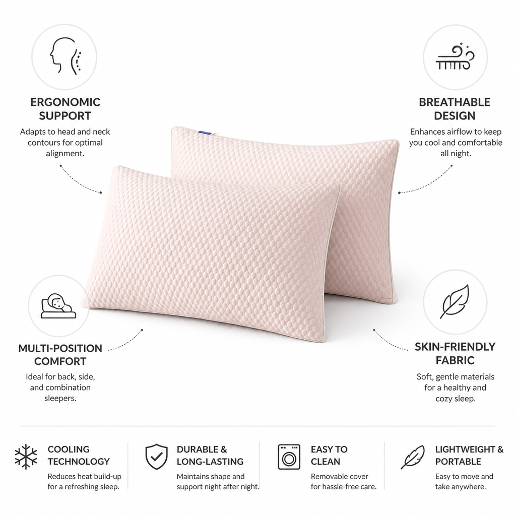 Ergonomic Cooling Breathable Neck Support Pillow