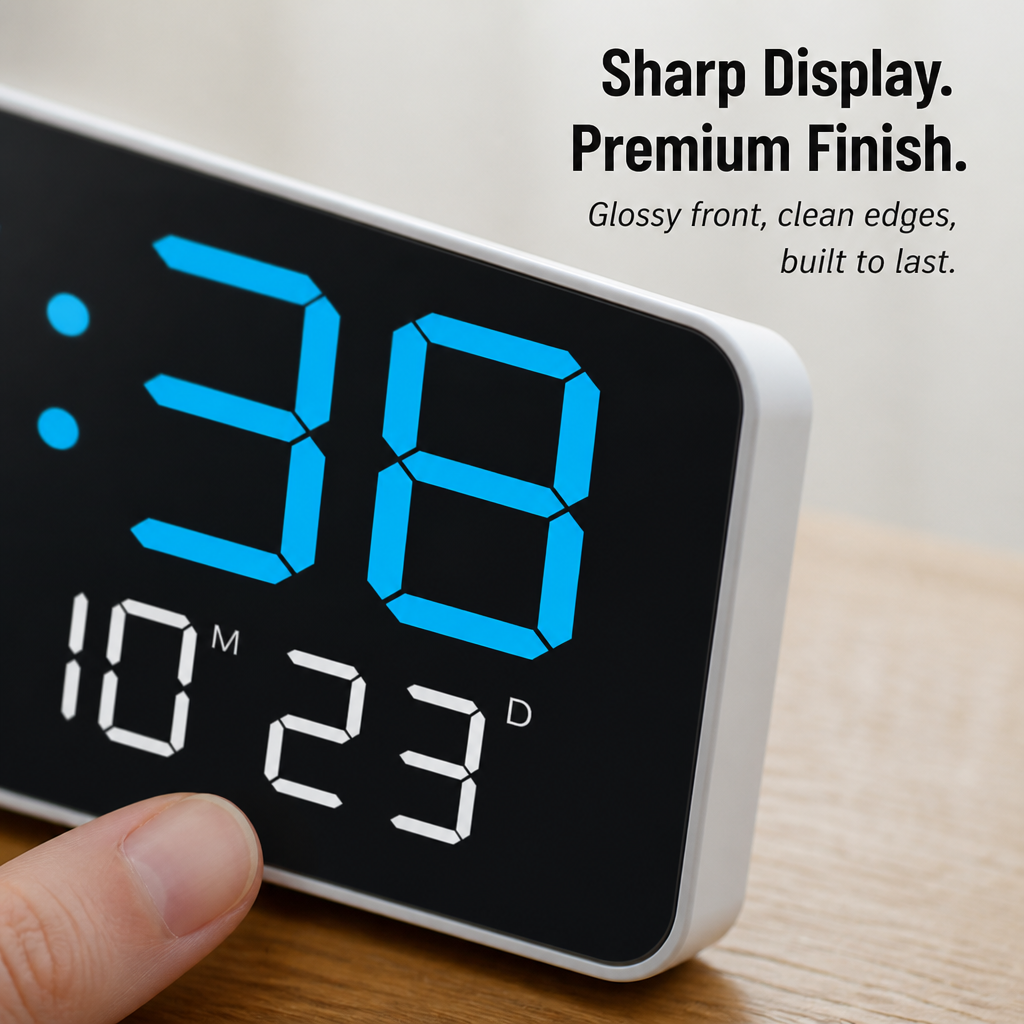 LumaVista™ — See the Day, Date, Time & Temp at a Glance, Zero Ticking