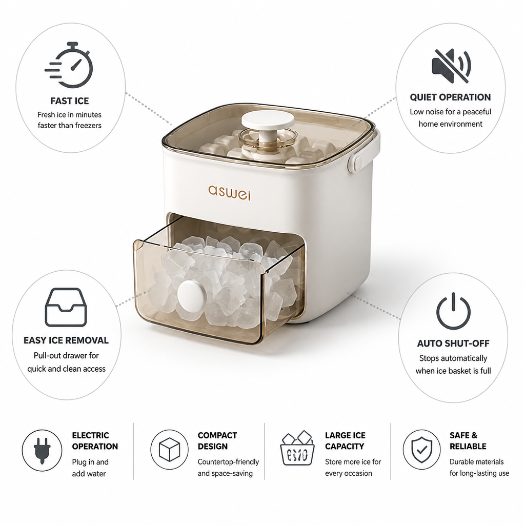 Compact Fast Quiet Ice Maker (Countertop)