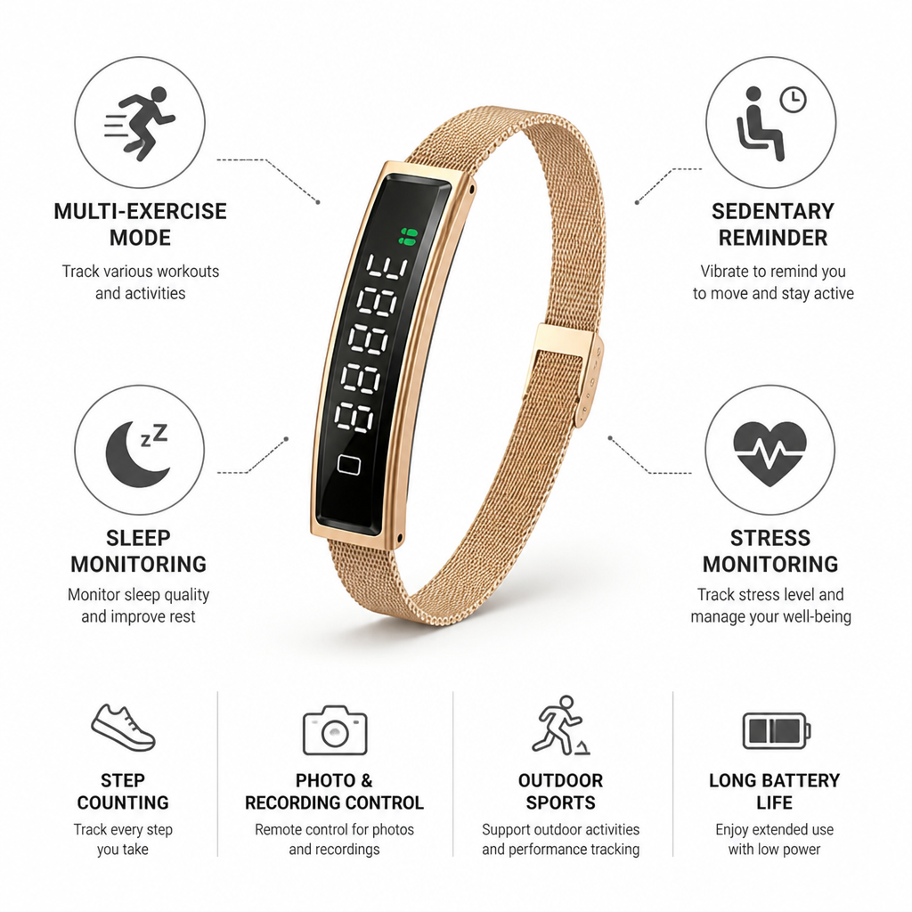 Multi-Sport & Sleep-Tracking Fitness Bracelet
