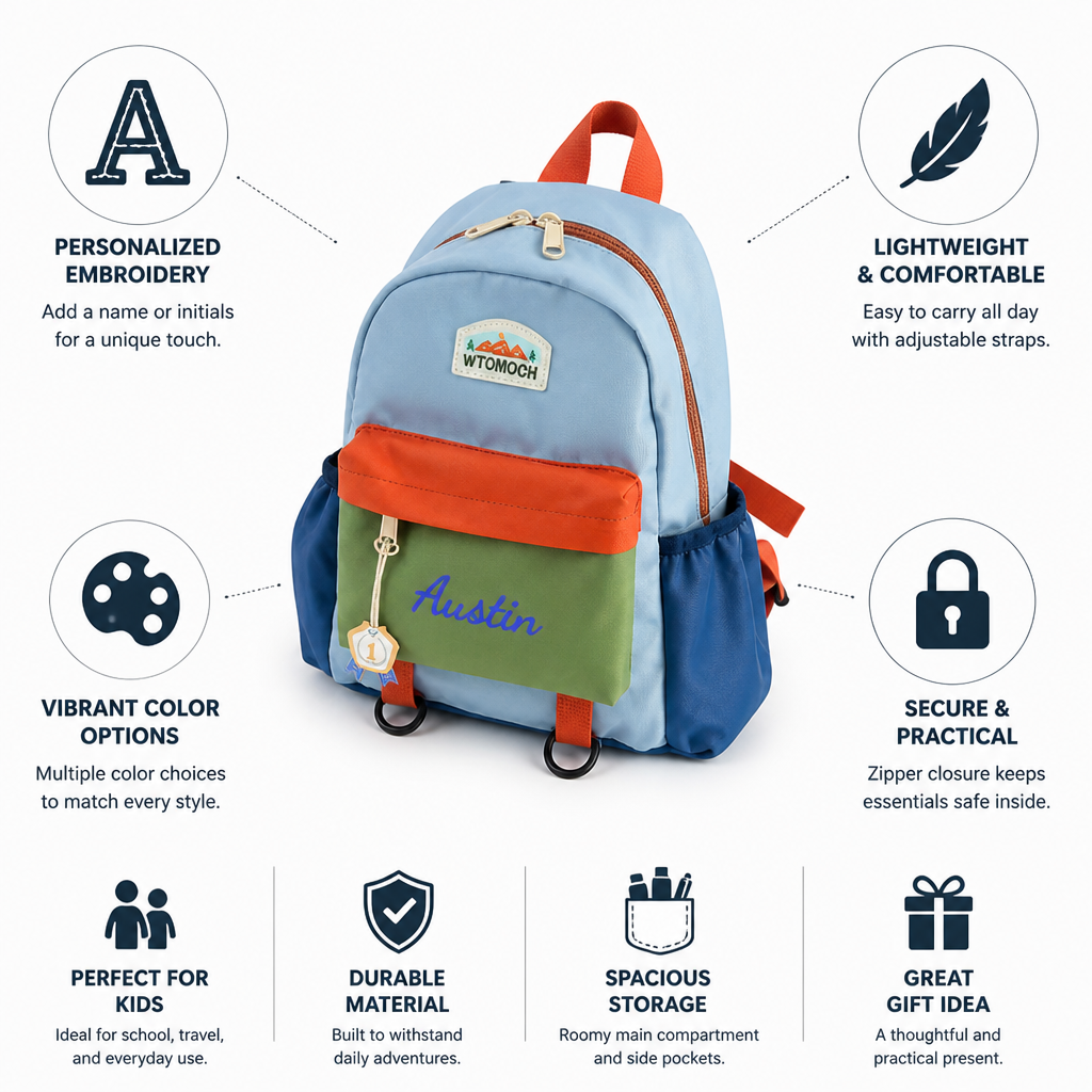 Personalized Embroidered Lightweight School Backpack