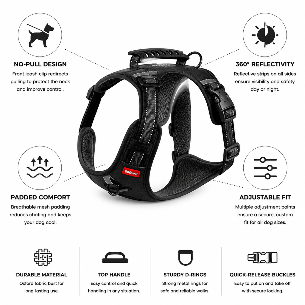 360° Reflective No-Pull Padded Dog Vest