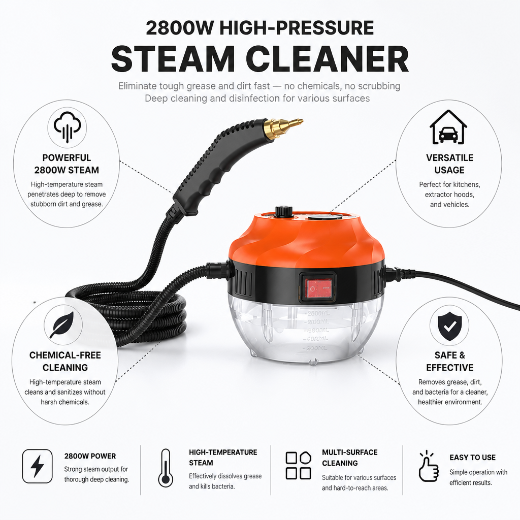 2800W High-Pressure Steam Cleaner