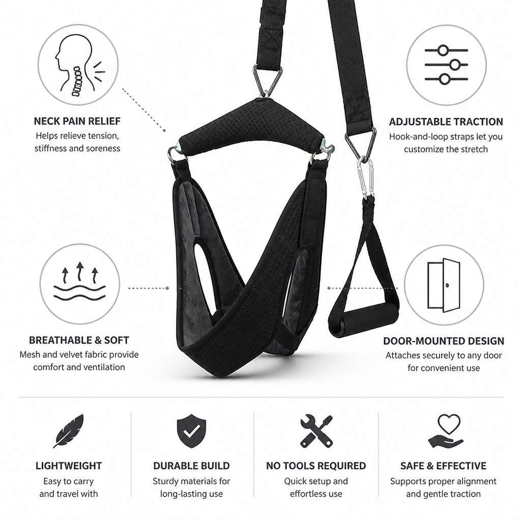 Adjustable Door-Mounted Neck Traction Device