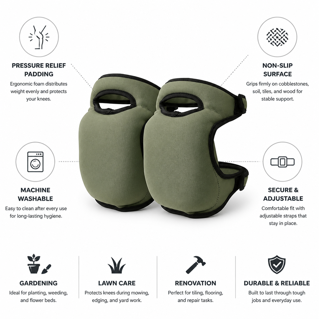 Pressure-Distributing Non-Slip Knee Pads (Machine Washable)