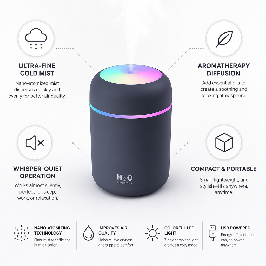 Nano-Atomized Cold-Mist Humidifier & Diffuser