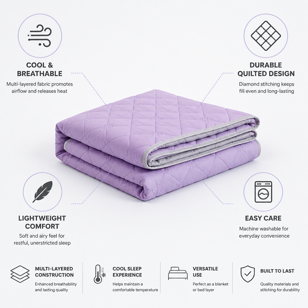 Breathable Cooling Diamond-Quilted Blanket