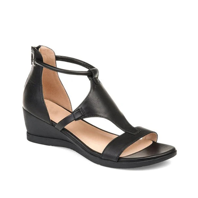 Strappy Wedge Sandals with Comfortable Footbed
