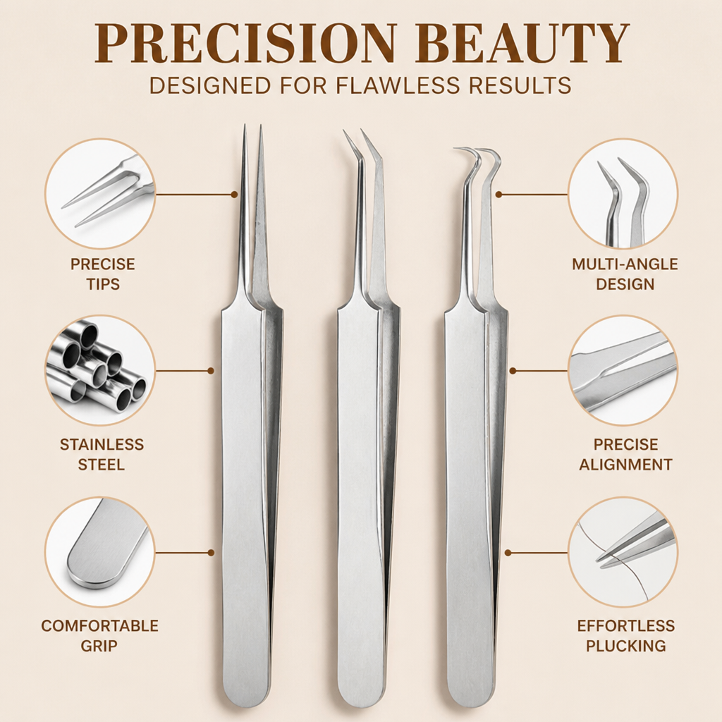VeraLux™ Precision Tweezers Set — Master Every Detail for Bold, Flawless Beauty