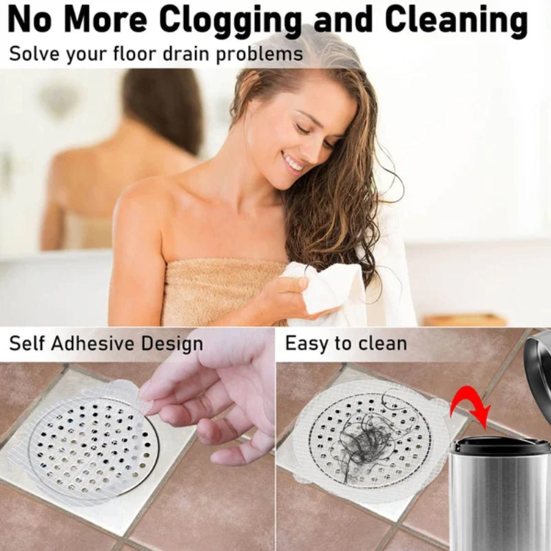 Hair Catcher Stickers for Shower Drains – Prevent Clogs in Bathroom & Kitchen