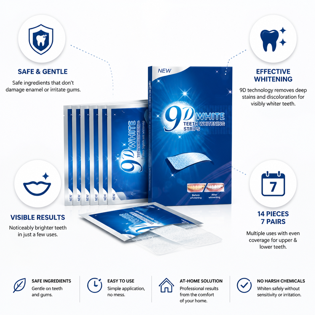 Gentle 9D Teeth Whitening Strips (14 Pieces)