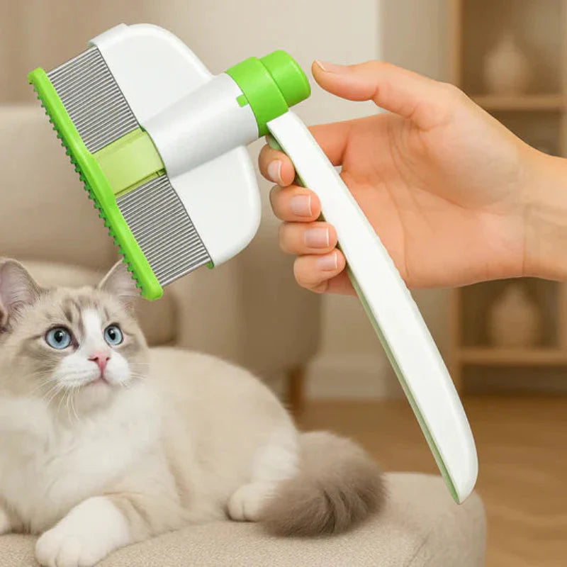 Grooming Comb for Cats and Dogs with Fur Eject Feature