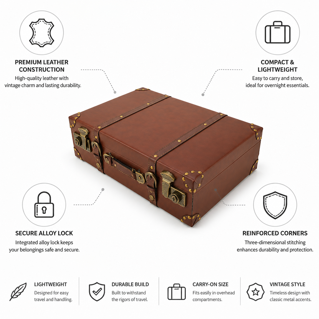 Vintage Leather Carry-On Case (Integrated Alloy Lock)
