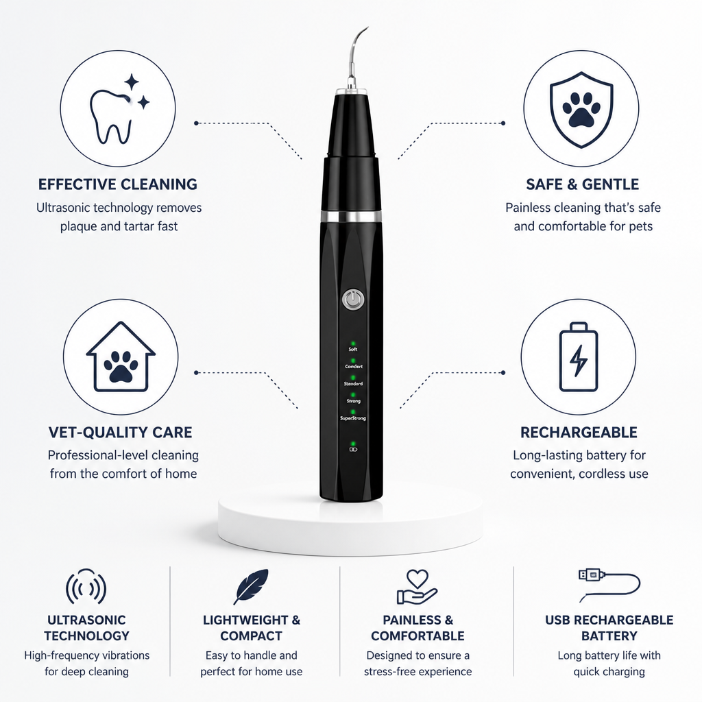 Ultrasonic Rechargeable & Compact Pet Tooth Cleaner