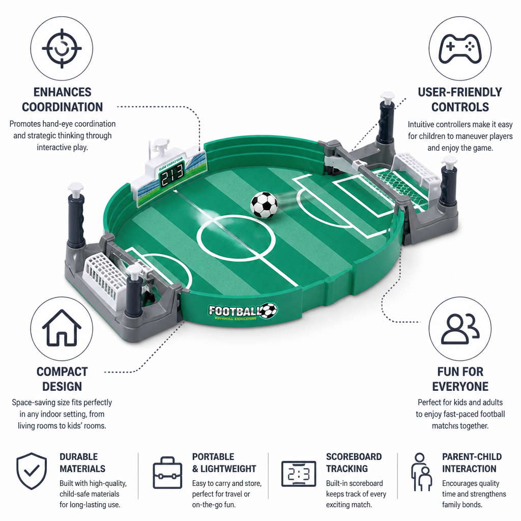Compact Portable Tabletop Foosball Game (Kids)