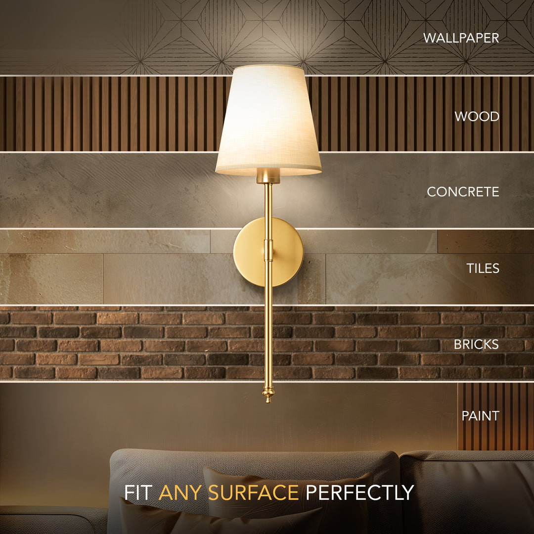 Remote-Controlled Wall Lamp – Battery Operated, Drill-Free Installation