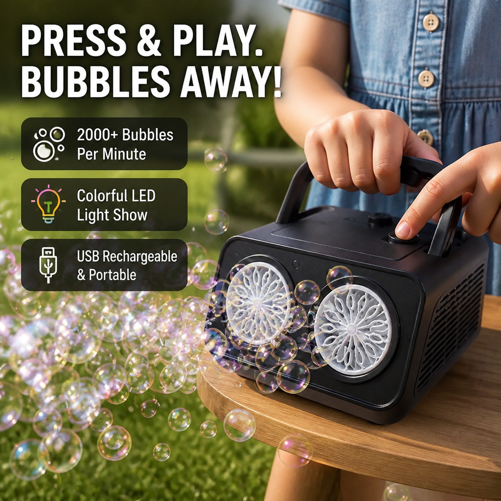 BubbleBliss™ Pro — Instantly Ignite Joy with a Dazzling Flood of Colorful Bubbles