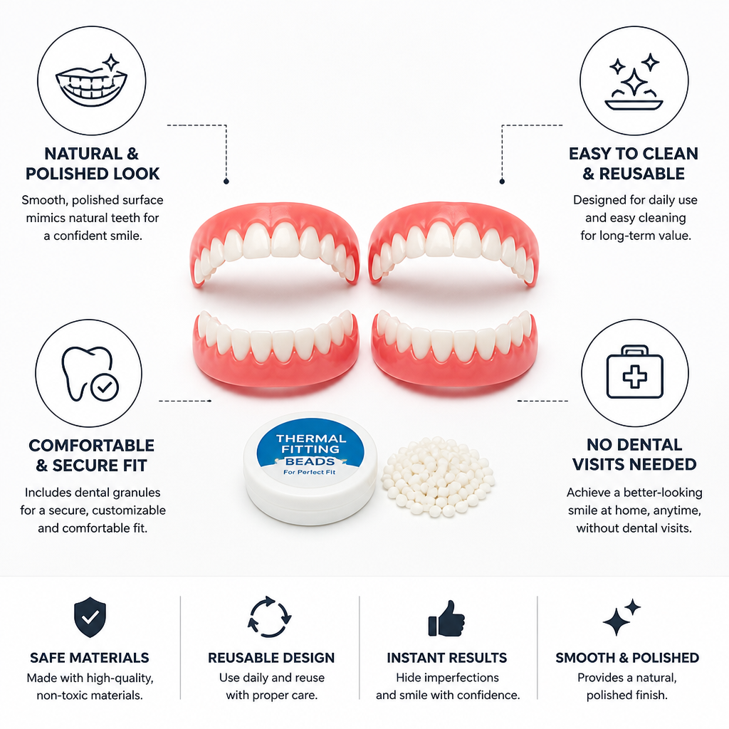 Smooth Polished Reusable Tooth Covers (2 Sets)