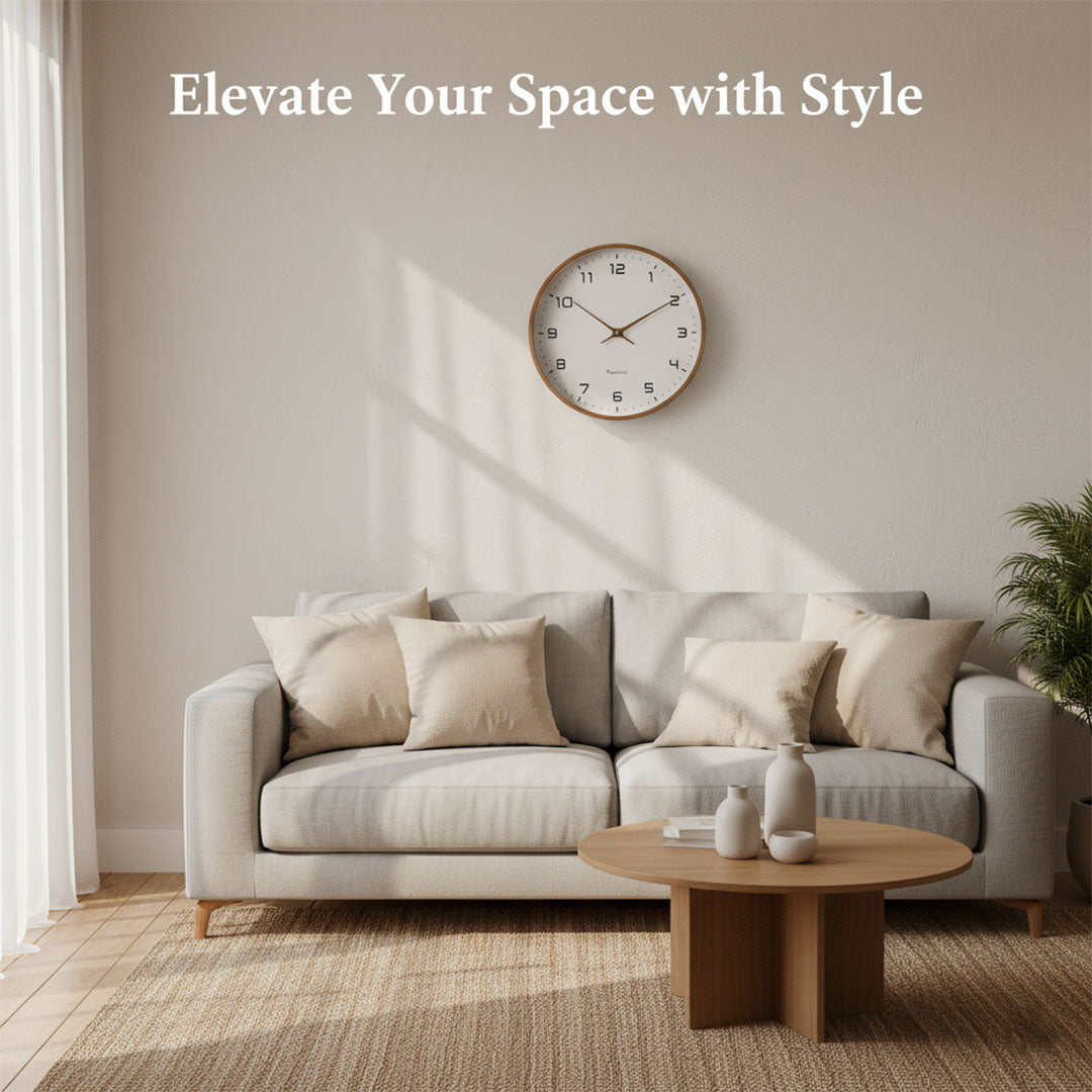 Wooden Wall Clock in Minimalist Design – Silent Operation
