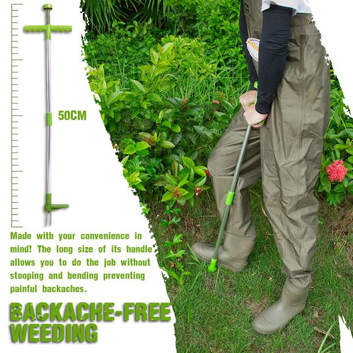 Foot Pedal Weed Remover with Triple Steel Claw Design