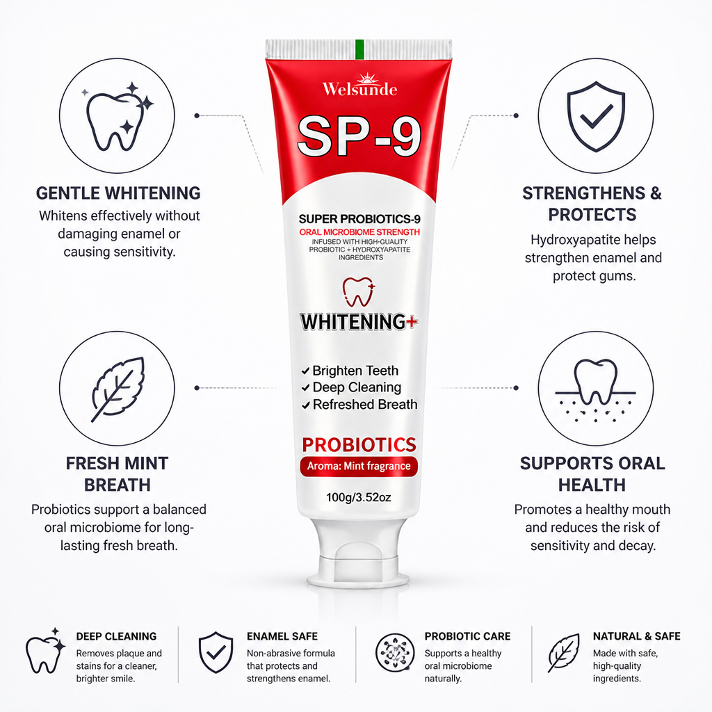 Enamel-Safe Probiotic & Hydroxyapatite Whitening Toothpaste