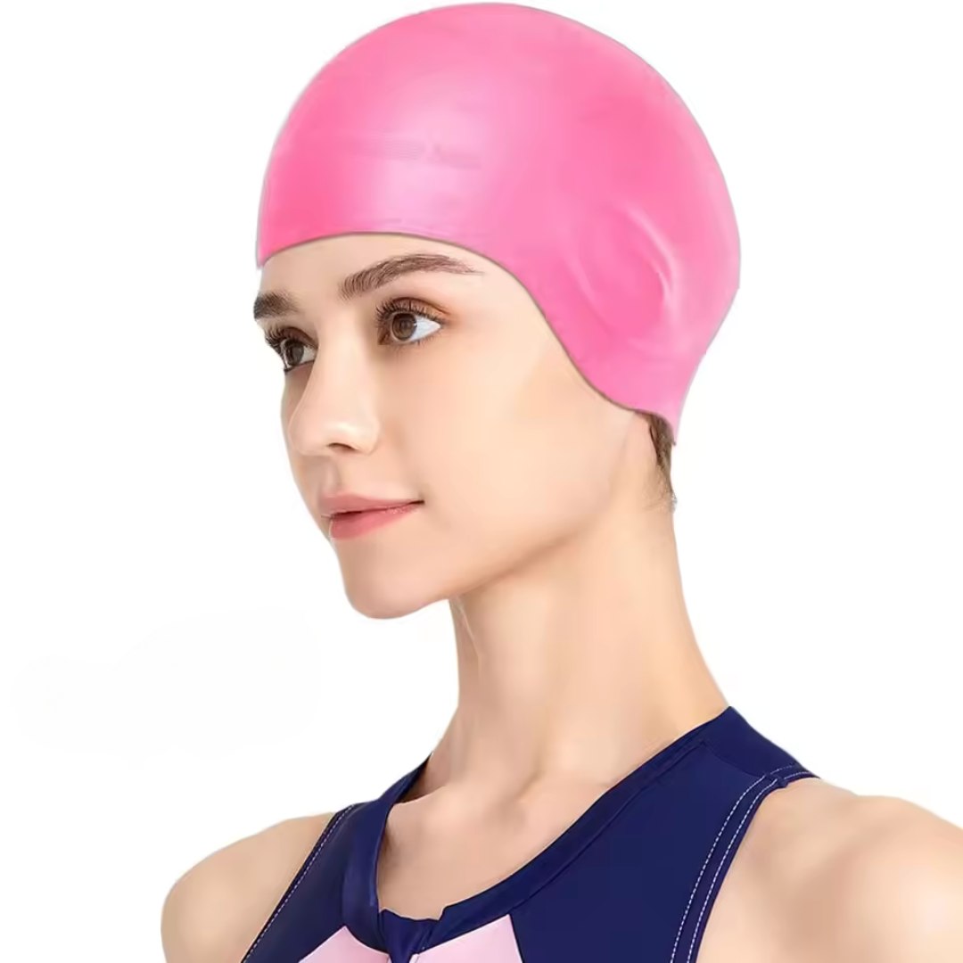 Silicone Swim Cap with Ear Protection - Comfortable and Waterproof
