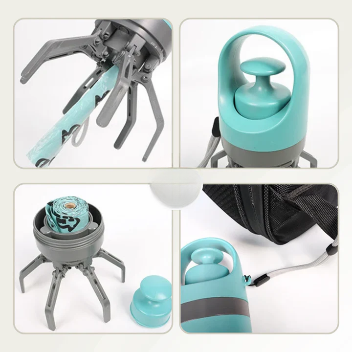 Contact-Free Dog Waste Picker with Built-In Bag Storage