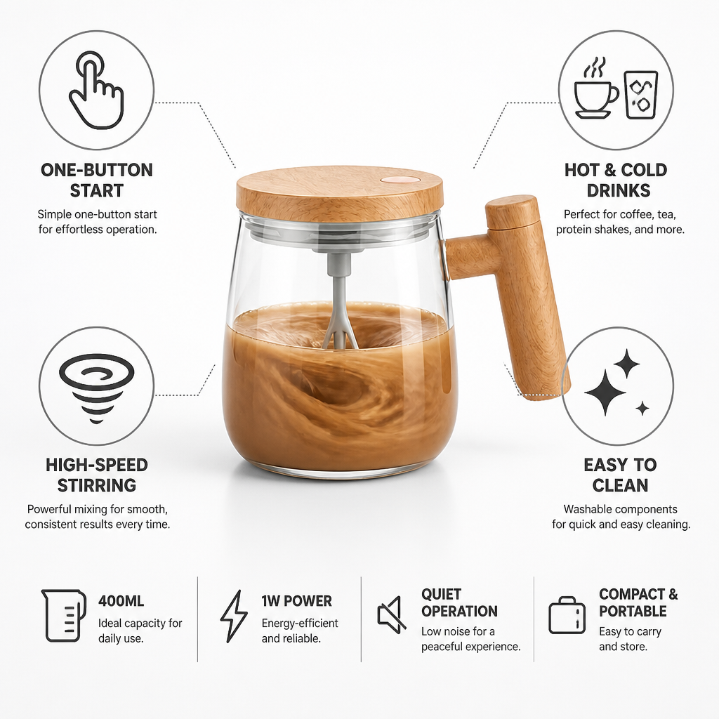 High-Speed One-Button Electric Stirring Cup (400ml)