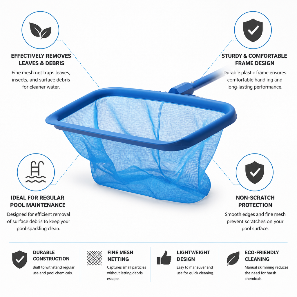 Fine Mesh Non-Scratch Pool Skimmer Net