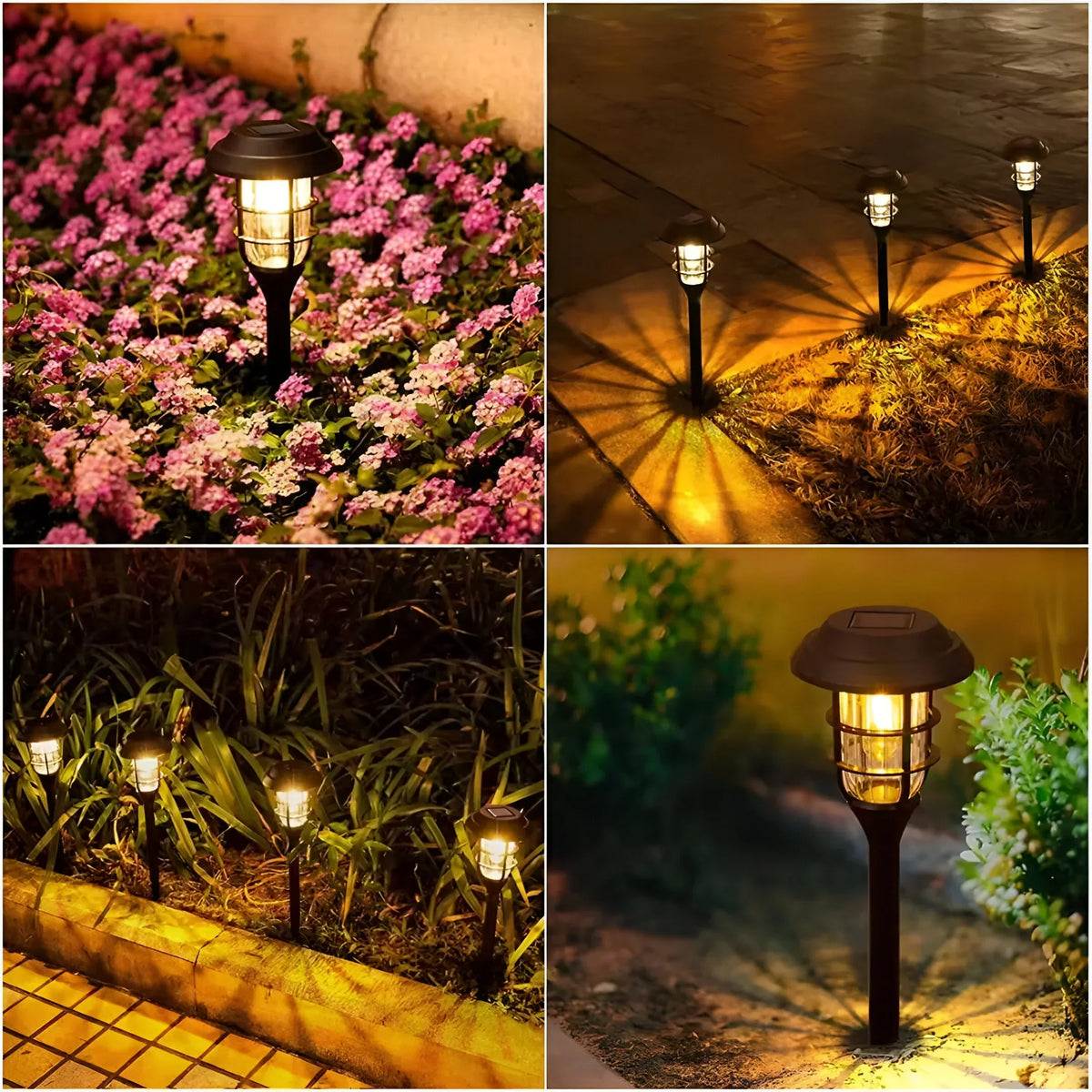 Outdoor Garden Stake Set - 6 Solar LED Pathway Lights, Waterproof