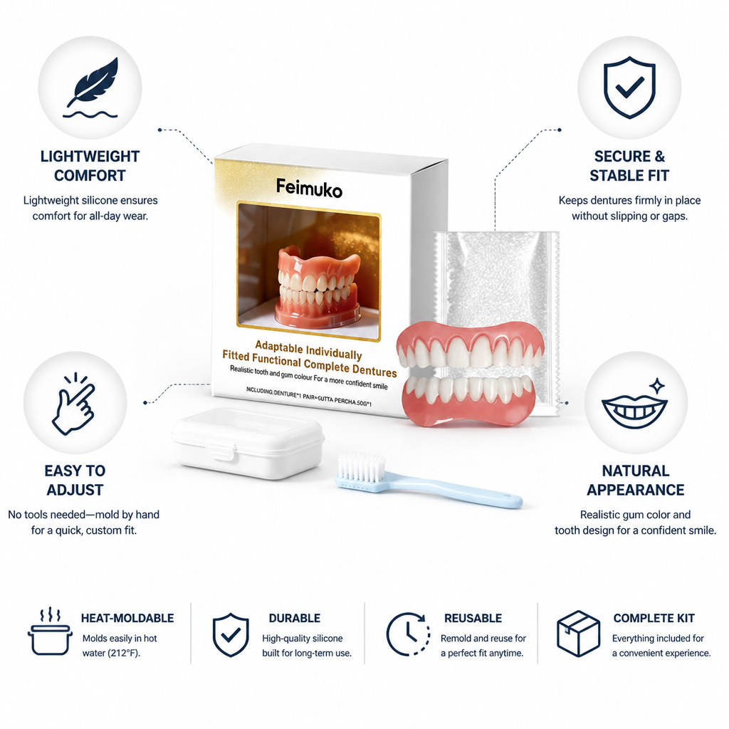 Heat-Moldable Silicone Denture Adhesive Kit