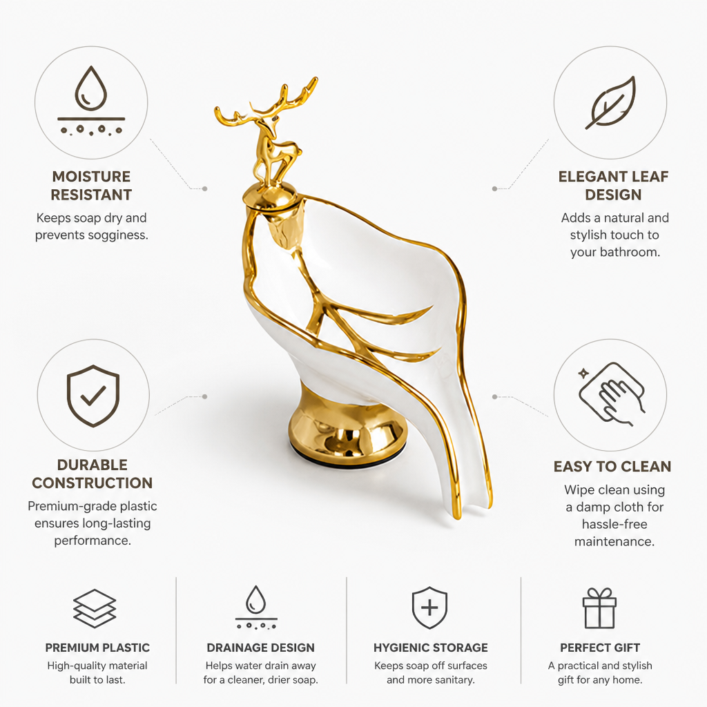 Leaf-Inspired Moisture-Resistant Soap Dish
