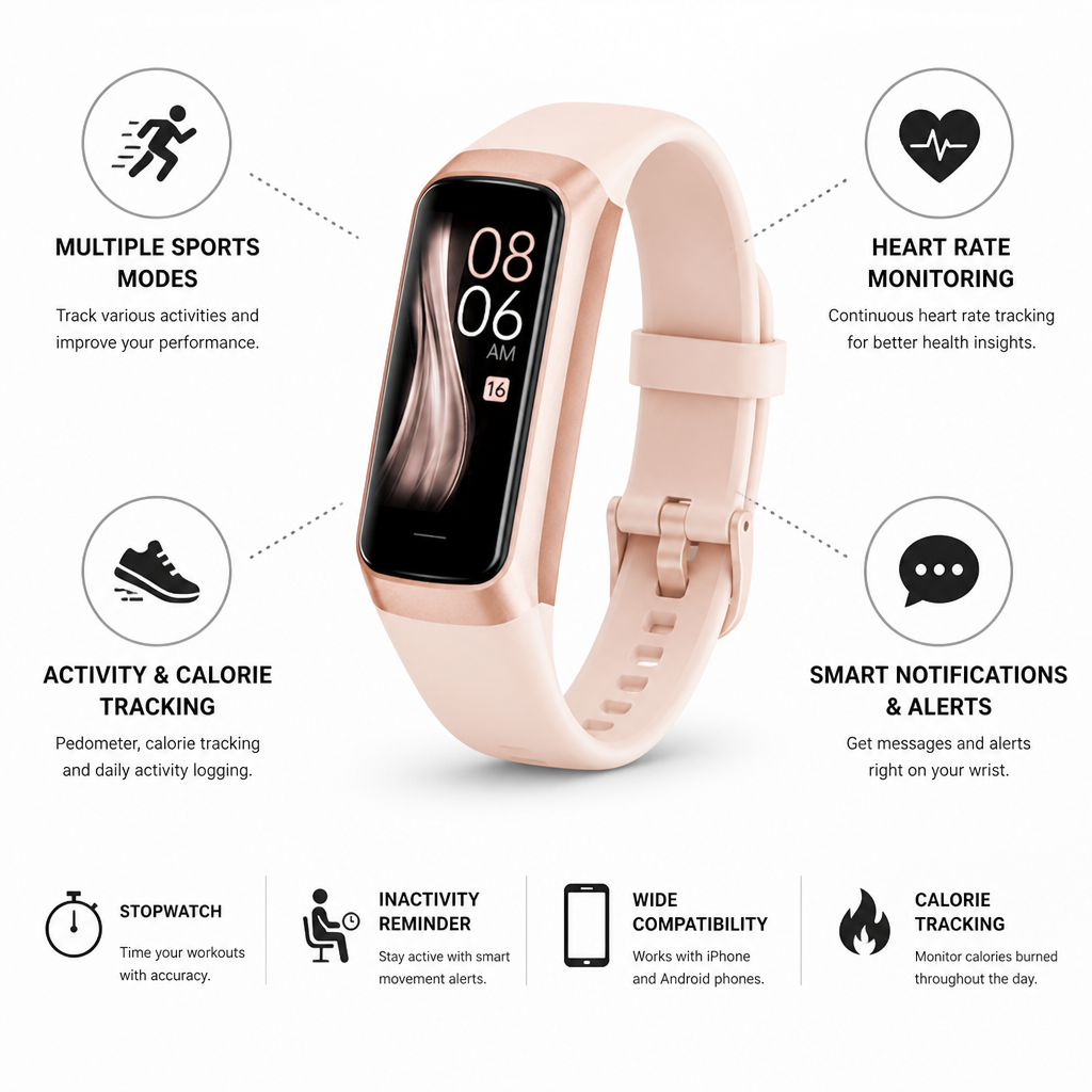 AMOLED Heart Rate & Activity Smartwatch