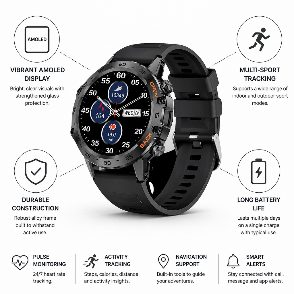 AMOLED Rugged Outdoor Smartwatch (44mm)