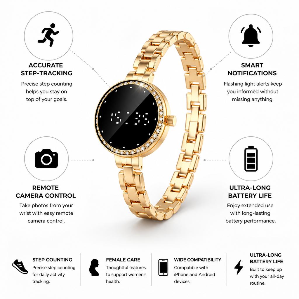 Accurate Step-Tracking & Ultra-Long Battery Smartwatch