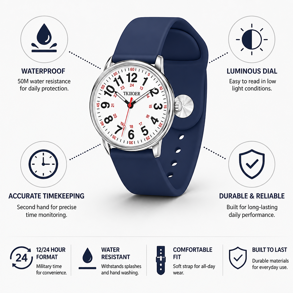 Waterproof Luminous Second-Hand Nurses Watch