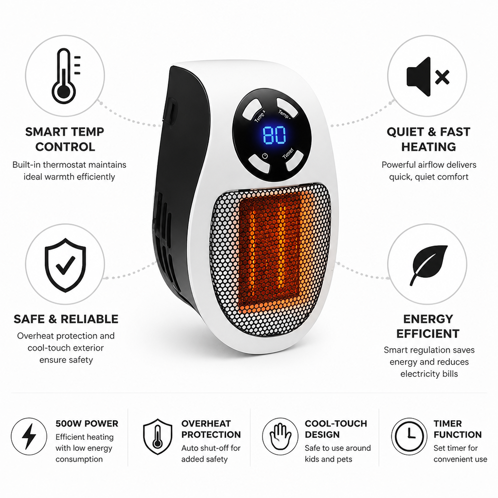 Smart Digital Quartz Portable Heater