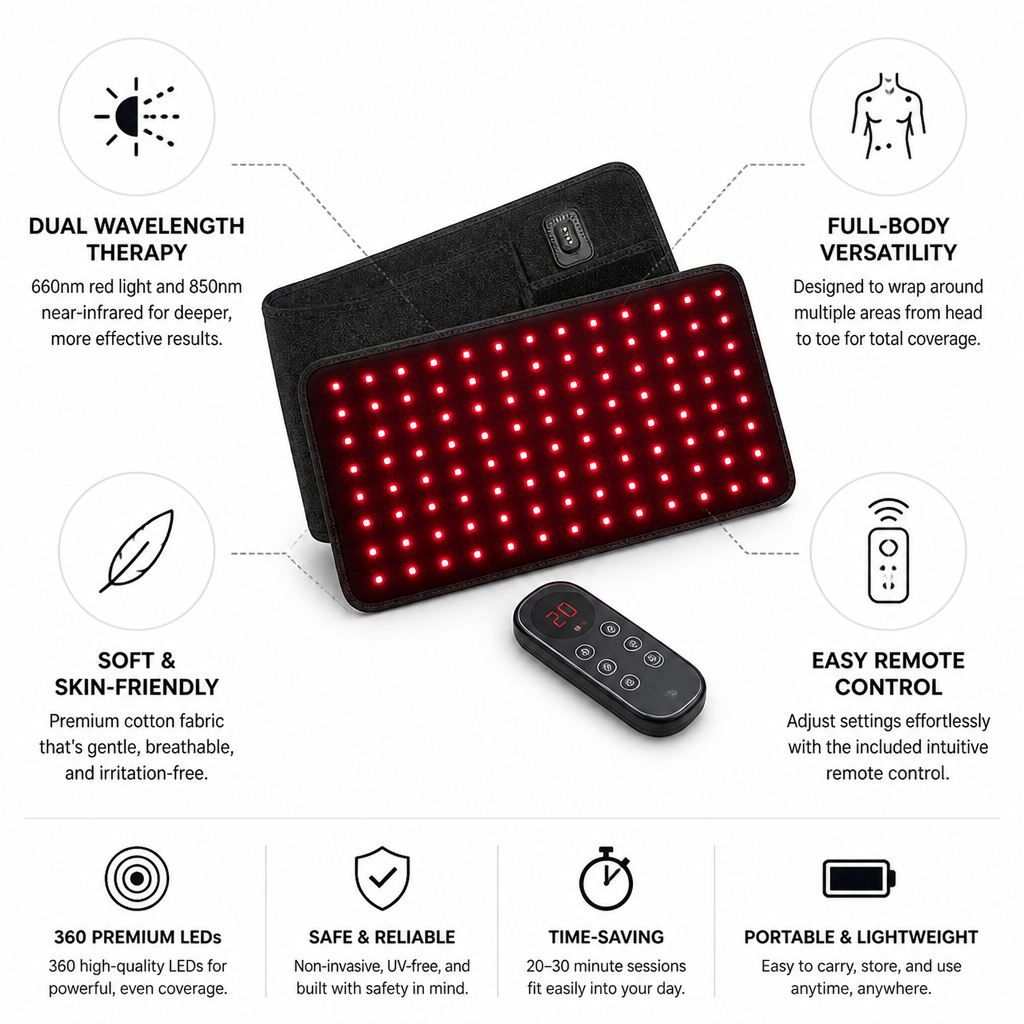 Red & Near-Infrared Cotton Light Therapy Belt (Remote Control)