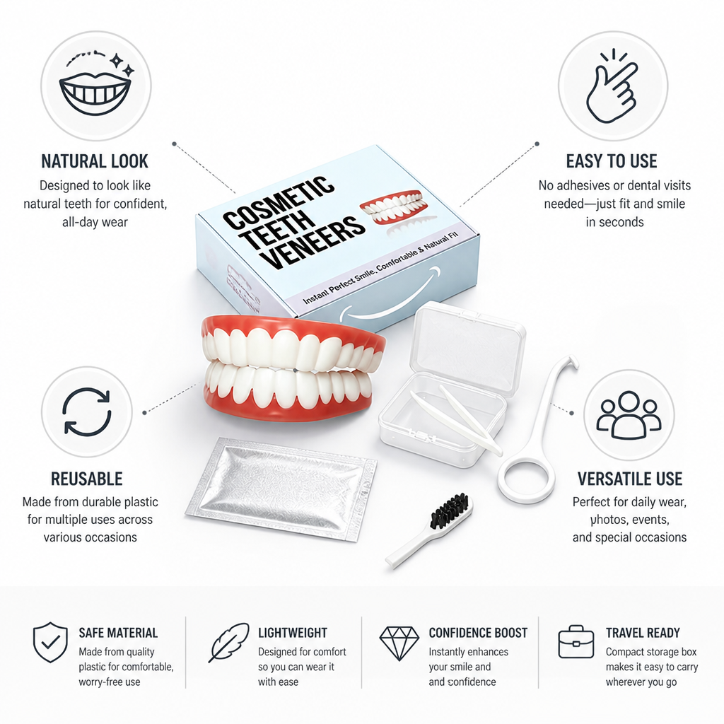 Natural-Looking Reusable Cosmetic Tooth Cover