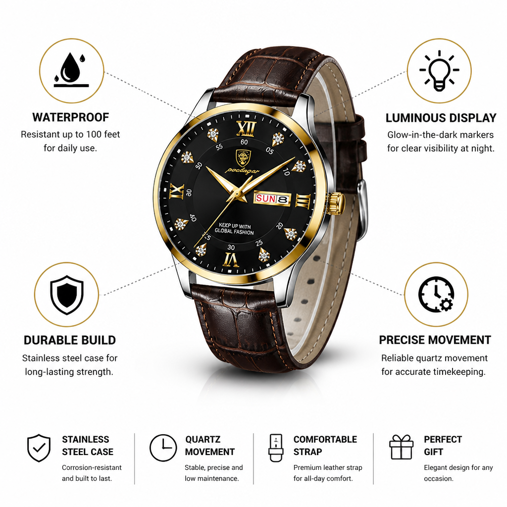 Waterproof Luminous Stainless Steel Men's Watch