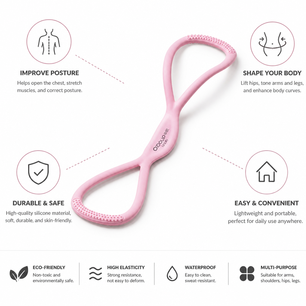 Posture-Correcting Silicone Figure-8 Resistance Band