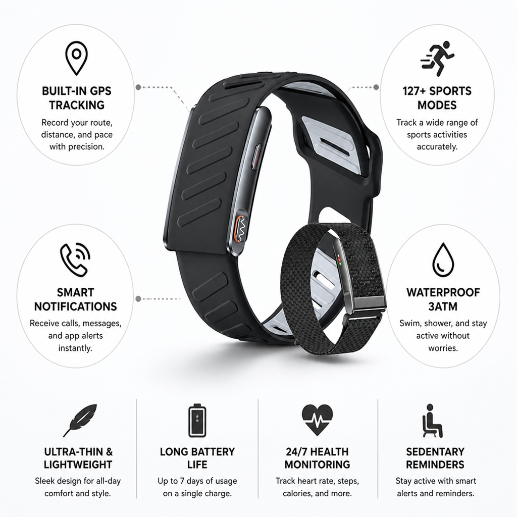 Ultra-Thin GPS Smartwatch (127+ Sports Modes)