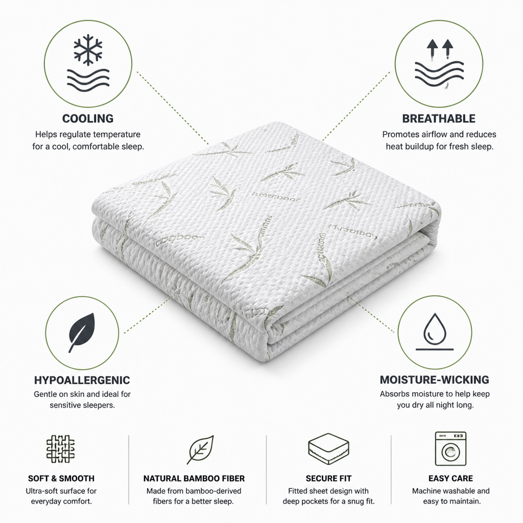 Cooling & Breathable Hypoallergenic Fitted Sheet
