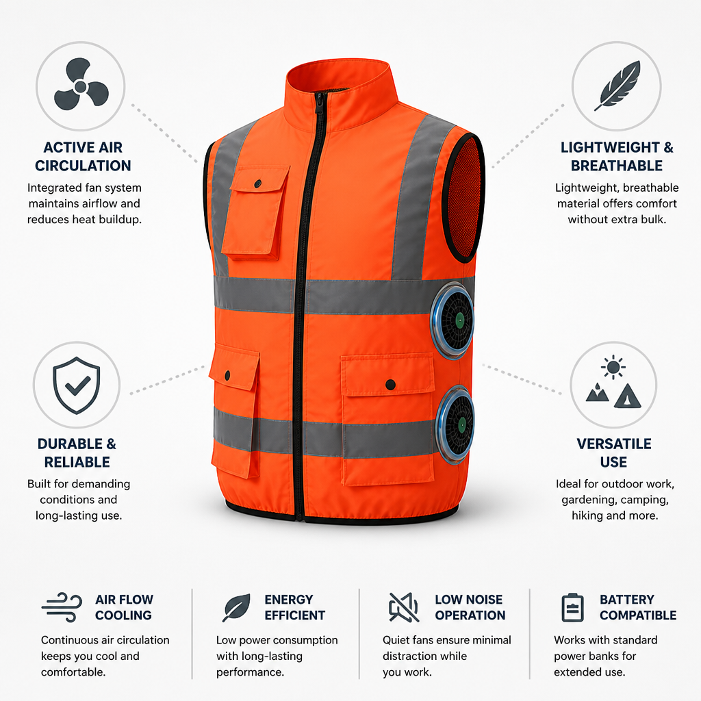 Integrated Fan Lightweight & Breathable Cooling Vest