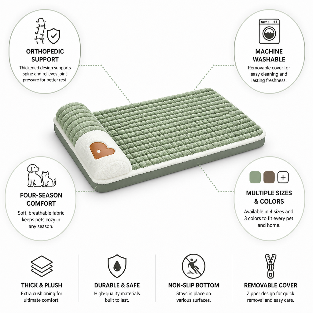 Four-Season Orthopedic Pet Mat (Machine Washable)