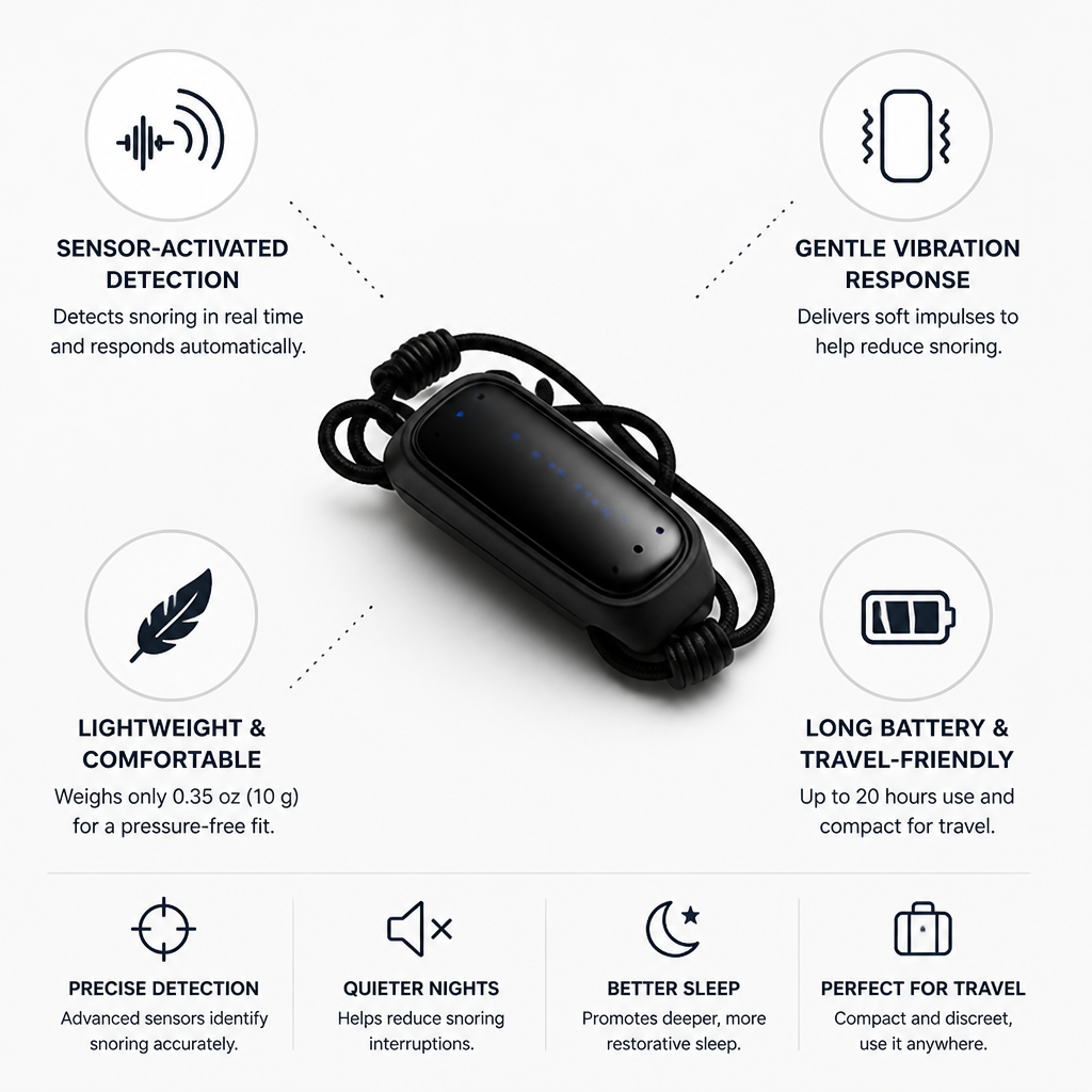 Sensor-Activated Gentle Vibration Anti-Snore Device