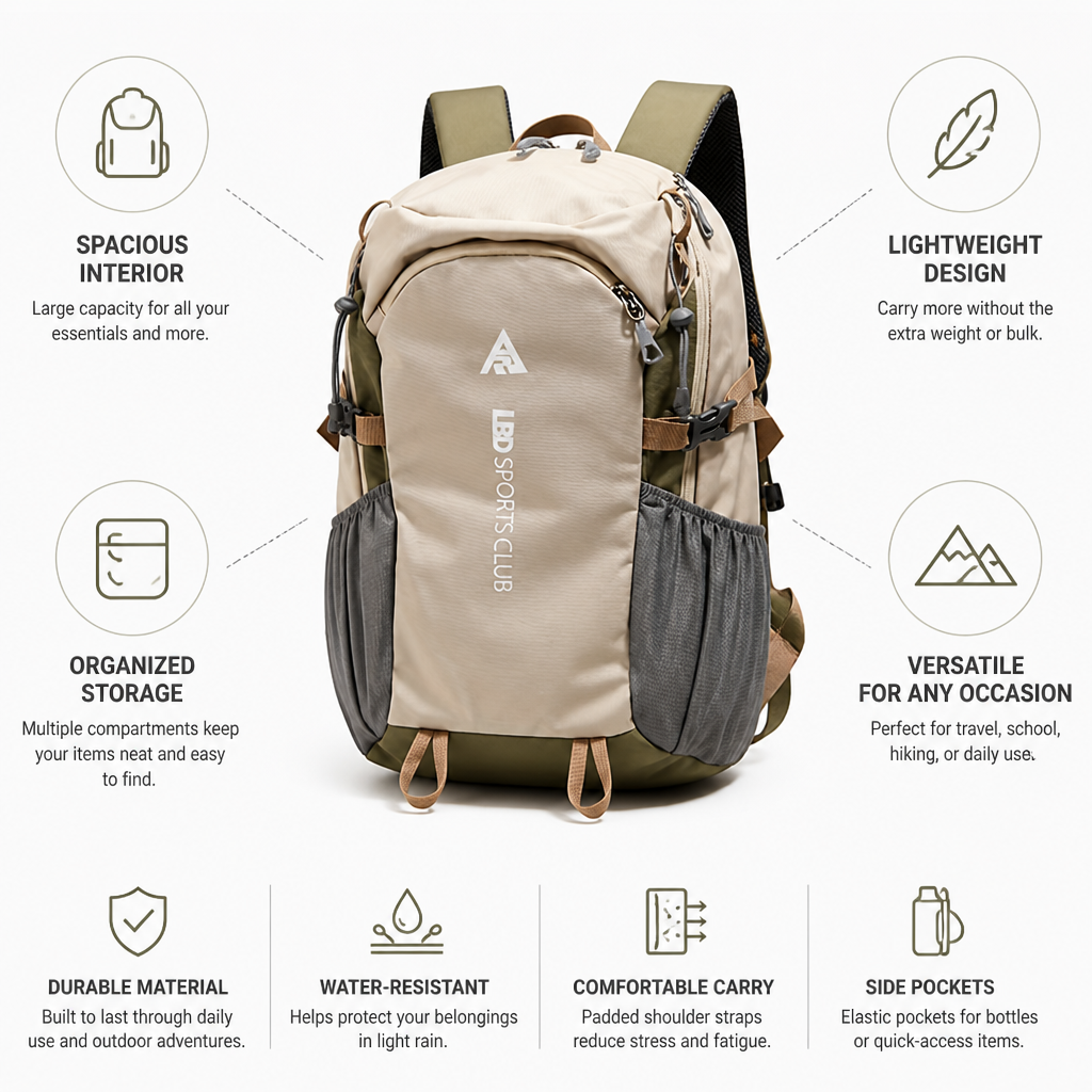 Large-Capacity Lightweight Organizer Backpack