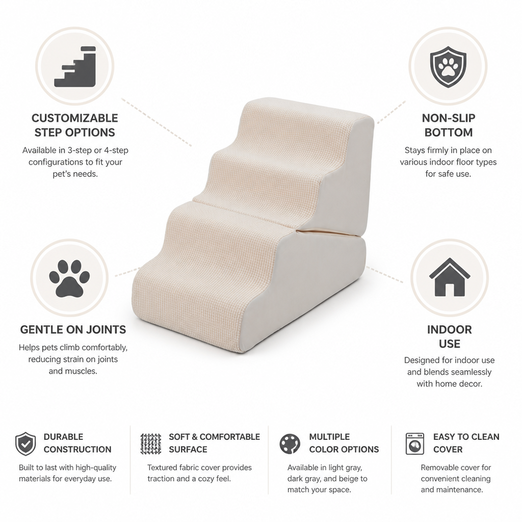 Non-Slip Customizable Pet Steps (3 or 4 Steps)